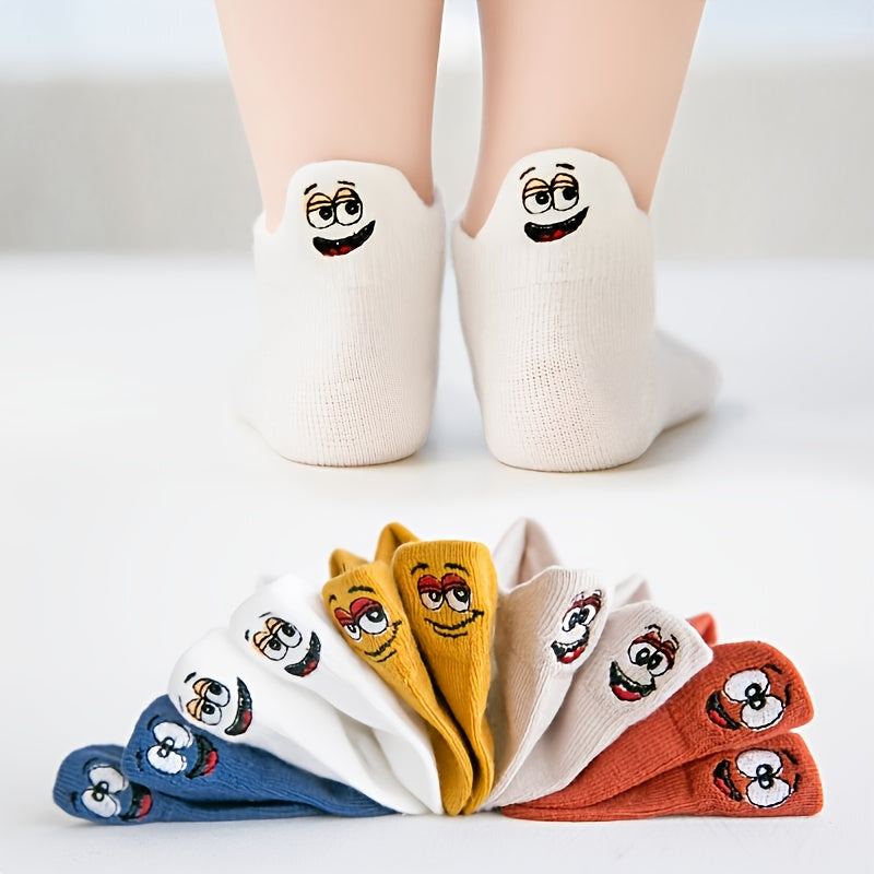 5 Pairs Boys Cartoon Casual Ankle Socks for Kids