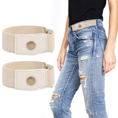 2 Pcs Men's Non Buckle Elastic Belts