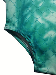 Toddler Girls Fish Scales Tie Dye One Piece Swimsuit