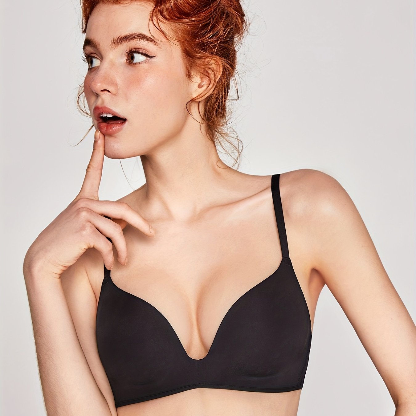 Glossy Wireless T-shirt Bra Women's Lingerie