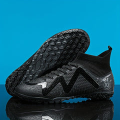 Boy's High Top Turf Football Boots Lace Up TF Soccer Cleats