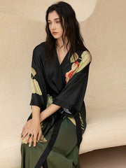 Nightgown Women's Plus Ombre & Floral Print Long Sleeve