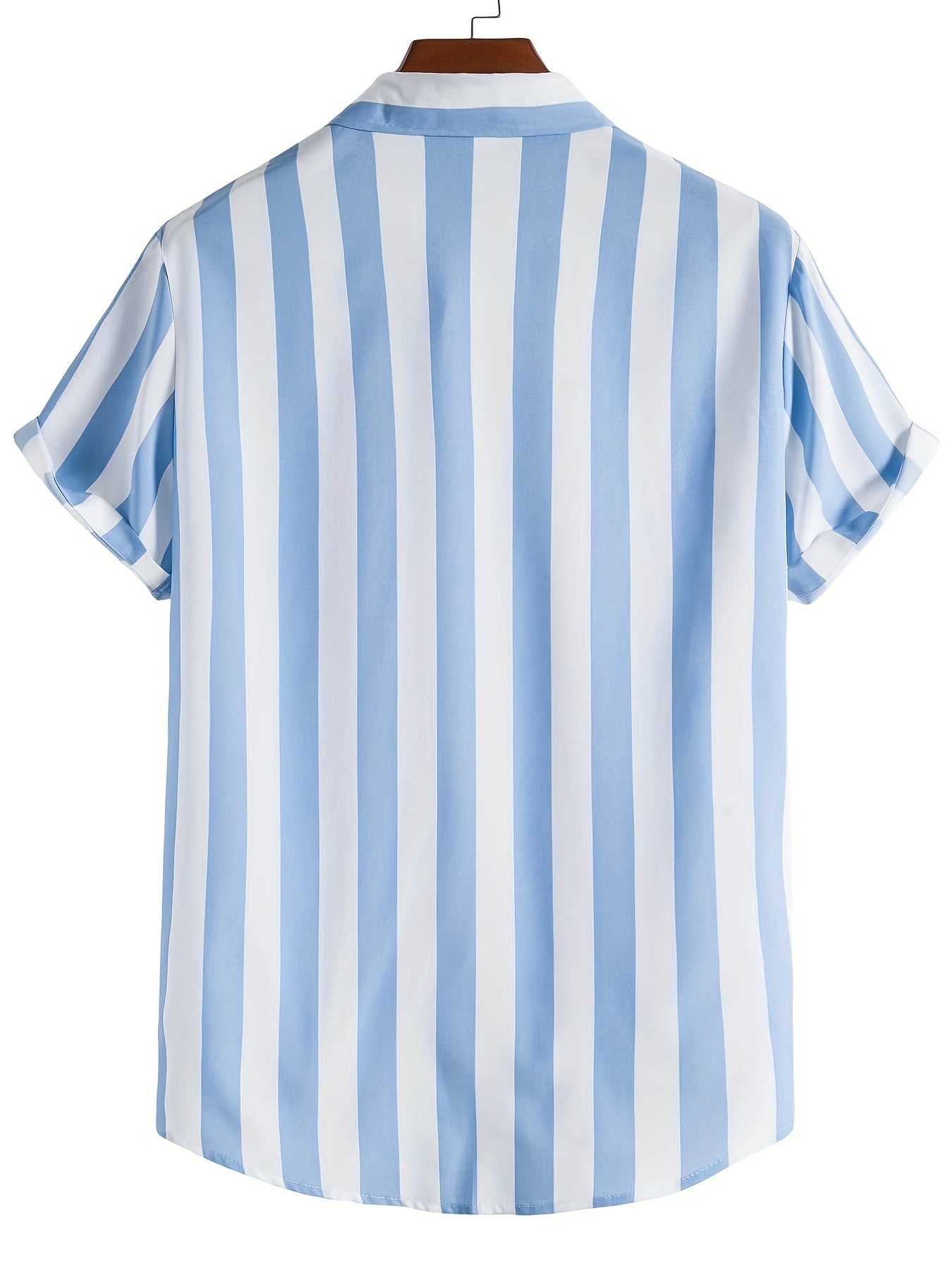 Stripe Print Casual Short Sleeve Shirt for Men