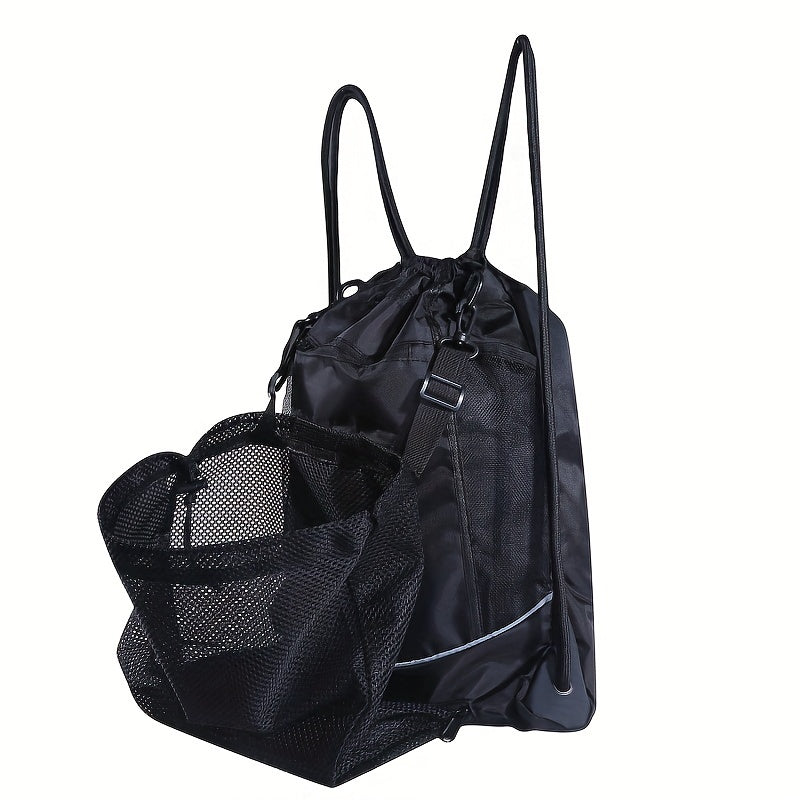 Drawstring Backpack for Outdoor Sports - Basketball and Football Bag