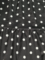 Dot Print Lantern Sleeve Maxi Dress