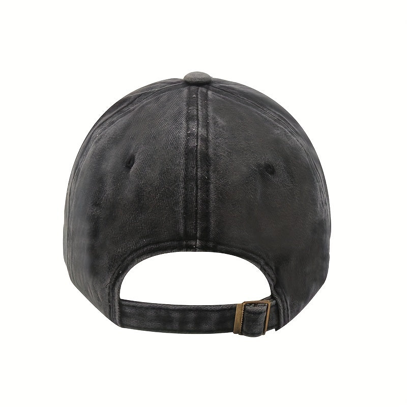 Vintage Distressed Washed Denim Baseball Cap Men's And Women's Street