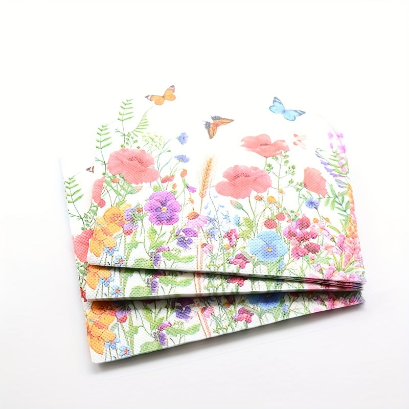 20pcs Flowers Napkins Decorative Floral Paper Napkins