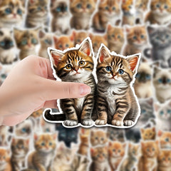 50 Big Eyed Cat Graffiti Stickers for Halloween & Christmas Decor