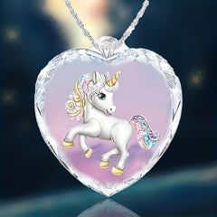 Heart Unicorn Pendant Necklace Casual Jewelry
