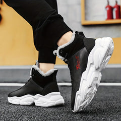 Men's Thermal Lace-Up Sneakers with Fuzzy Lining