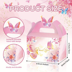 12pcs Butterfly Theme Candy Box Kids Birthday Party Decor