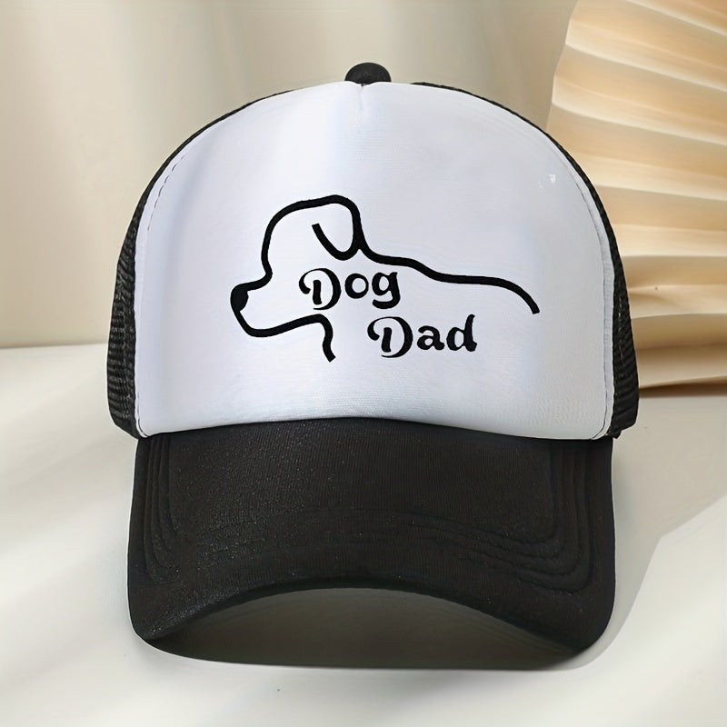 Dog Dad Printed Trucker Hat Mesh Baseball Cap