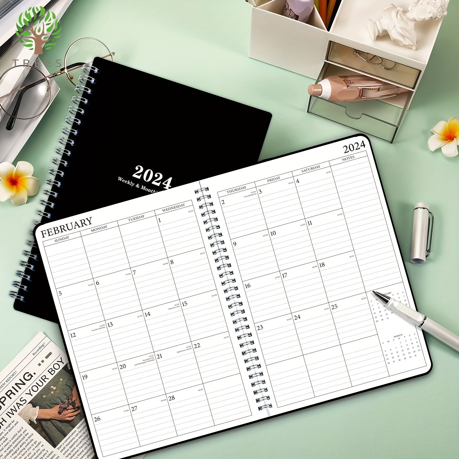 1pc Planner Weekly And Monthly Notebook Spiral Plan Academic Appointment Book