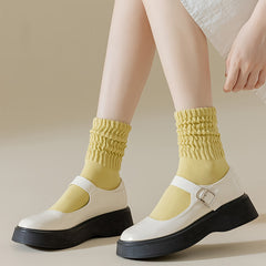 Solid Crew Socks Comfy & Breathable All match Socks Women's Stockings