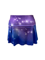 Ombre Print Glitter Wide Band Waist Casual Skort