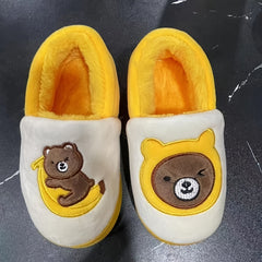 Girls Cartoon Slip On Fleece House Shoes Non Slip Soft Bottom Indoor Winter