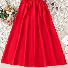 Girls' High Waist Casual Long Skirt Elastic Teen Kids Style