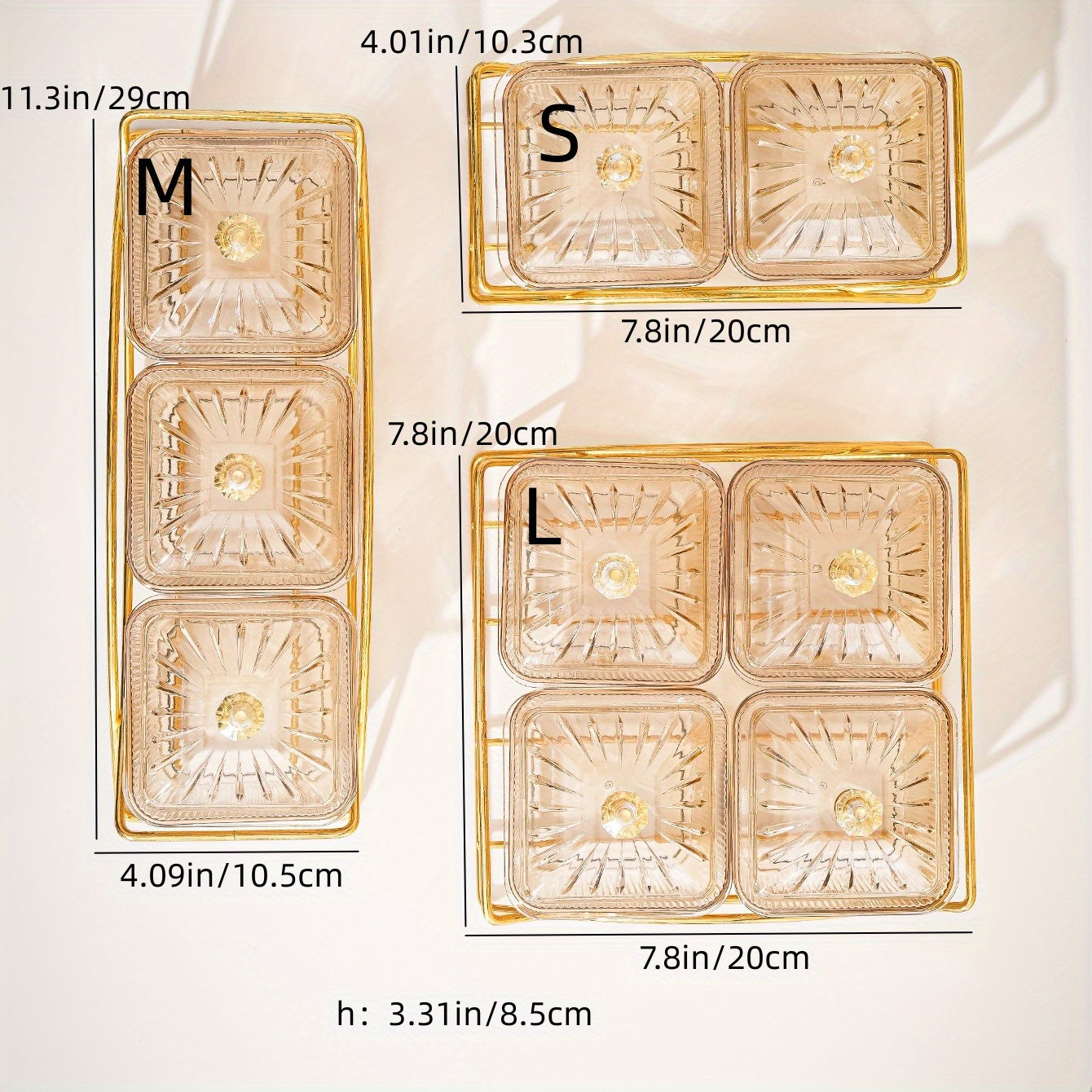 Golden Amber Snack Plate Set for Events Small Food Saucer with Beaded Edge