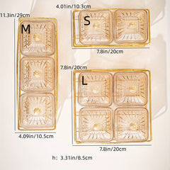 Golden Amber Snack Plate Set for Events Small Food Saucer with Beaded Edge