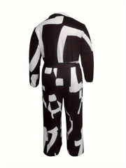Colorblock Button Up Wide Leg Jumpsuit