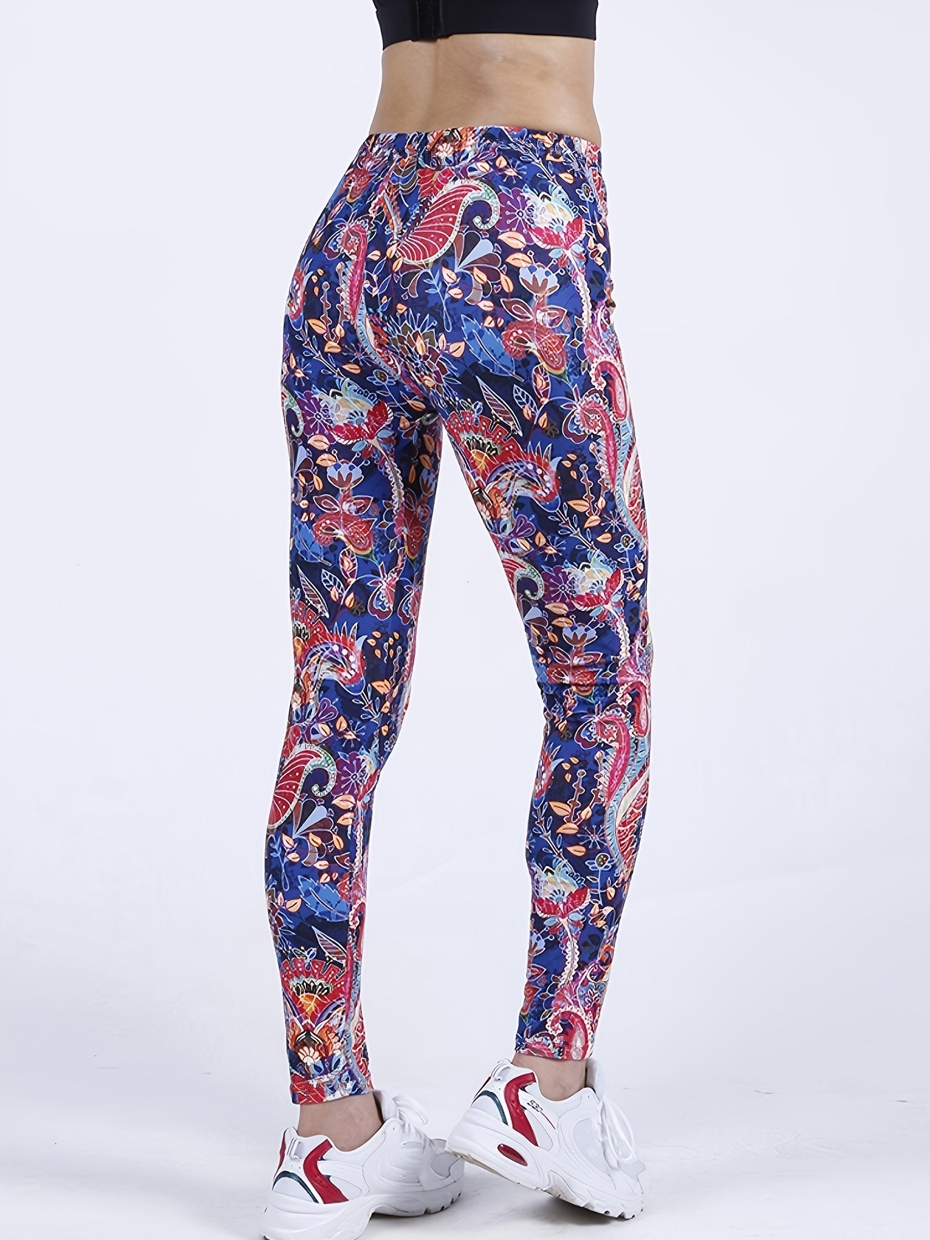 Graffiti Print Skinny Leggings High Waist Yoga Leggings
