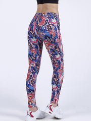 Graffiti Print Skinny Leggings High Waist Yoga Leggings