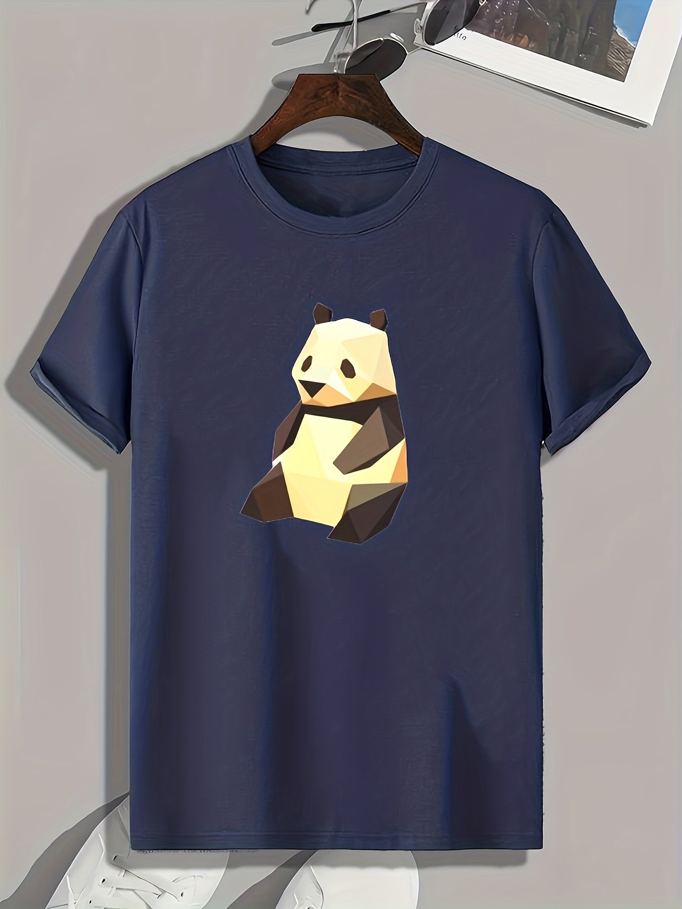 Panda Pattern Print Men's Graphic T-shirt for Summer