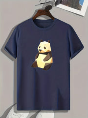 Panda Pattern Print Men's Graphic T-shirt for Summer