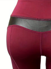 Mesh Breathable High Stretch Yoga Leggings High Waist Sports Leggings