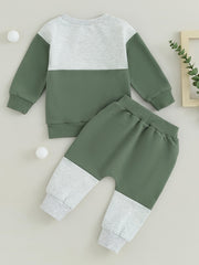 Toddler Boys Fall Winter Sweatshirt Jogger Pants Set