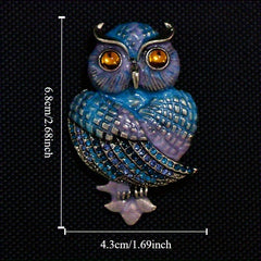 Enamel Owl Clip Vintage Men's Clothing Accessory
