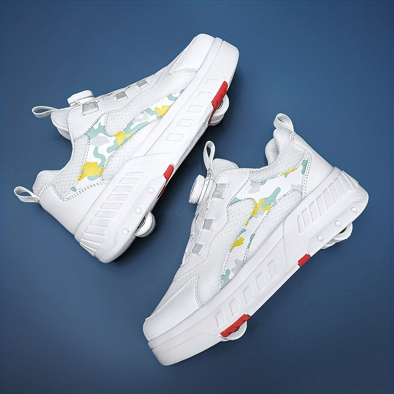 Adjustable Roller Skates for Girls and Boys with Rotating Button