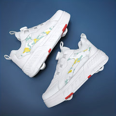 Adjustable Roller Skates for Girls and Boys with Rotating Button