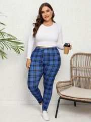 Plaid Print High Rise Skinny Leggings
