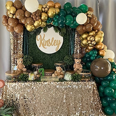 Jungle Balloon Garland Kit Sage Green & Brown for Wild One Themed Party