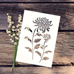 Chrysanthemum Bamboo Pattern Stencil for DIY Painting on Wall Fabric Furniture