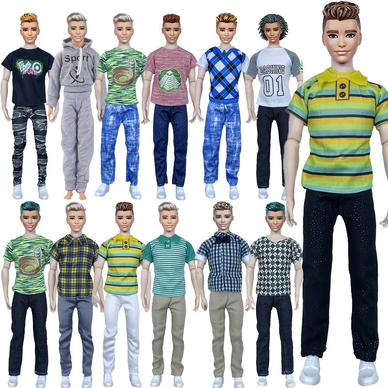 8 Pack Unisex Doll Clothing Set Assorted Outfits for 30-02 cm Action Figures