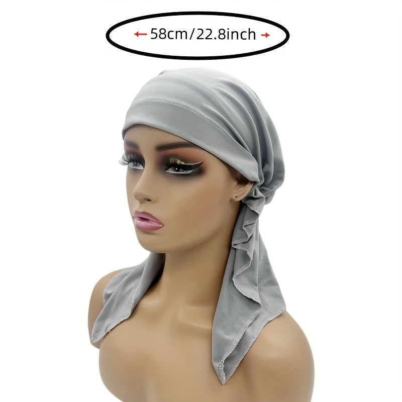 Soft Head Wrap Elastic Turban Cap Lightweight Beanie Vintage Headwear Bandana