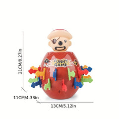 Kids Pirate Barrel Prank Toy Piggy Bank Wooden Barrel Sword Insert Spoof Game