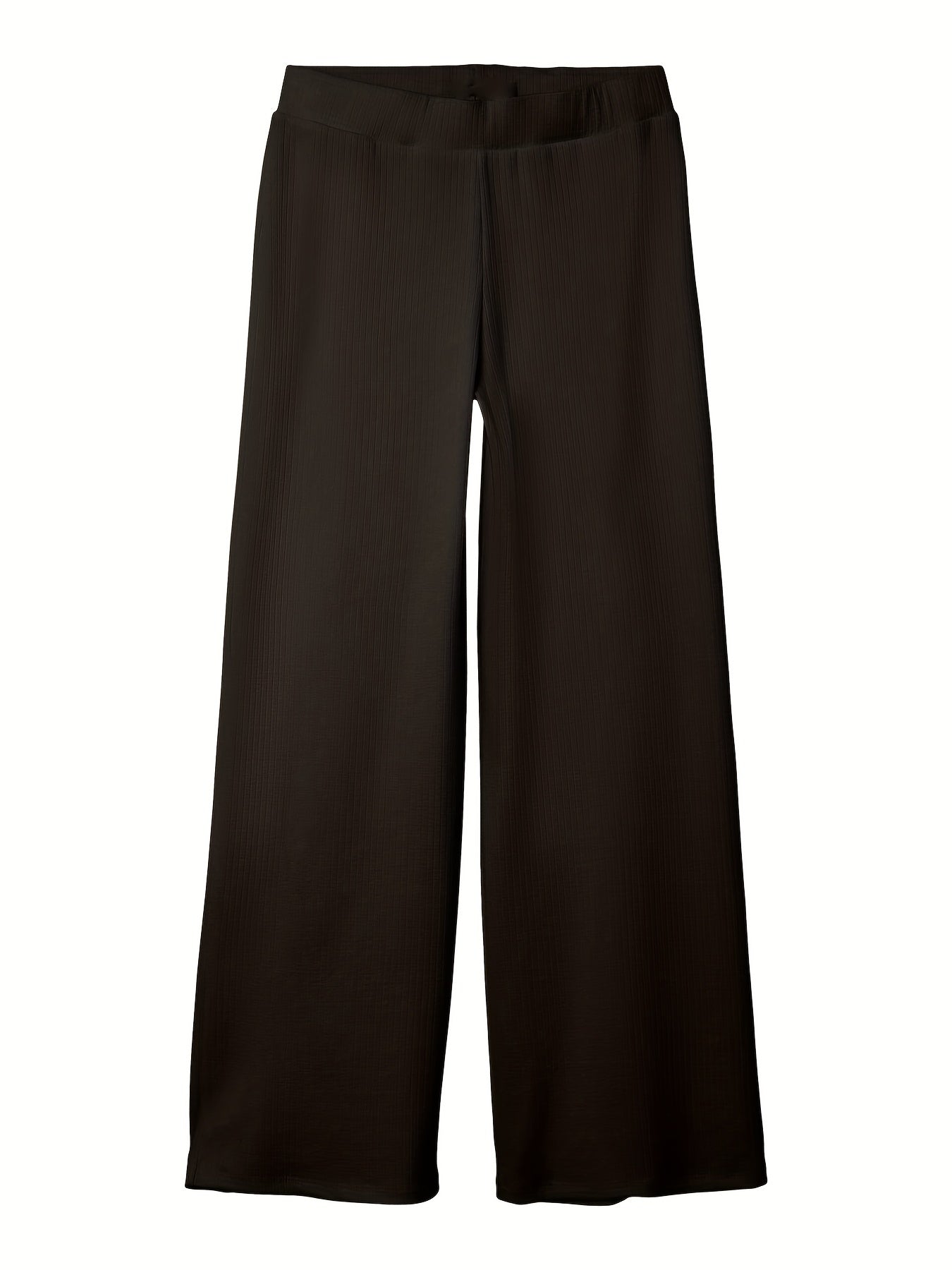 Girls Ribbed Cotton Wide Leg Trousers for Casual Wear