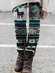 Random Print High Waist Leggings Women's Clothing