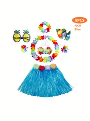 Kids Hawaiian Straw Skirt 40 01cm Set Children Stage Performance Clothes