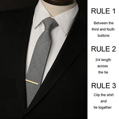 Silver Tie Bar Set For Regular Ties - 4pcs Tie Clips For Men