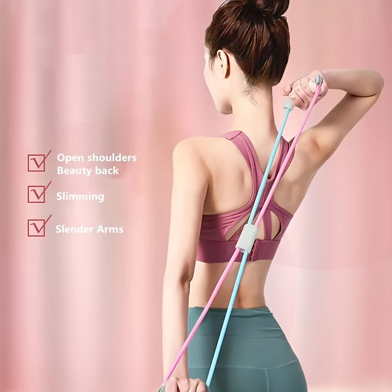 8 Shaped Back Workout Resistance Exercise Band With Comfortable Handles