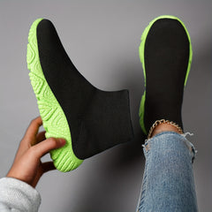 High Top Woven Shoes Breathable Shock Absorption Running Sneakers