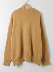 Casual Sweater Women's Plus Solid Long Sleeve Round Neck