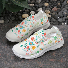 Women's Butterfly & Floral Pattern Mesh Tennis Sports Shoes Lightweight