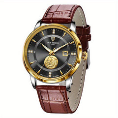 LIGE Business Men Watches Stainless Steel Waterproof Quartz Wristwatch