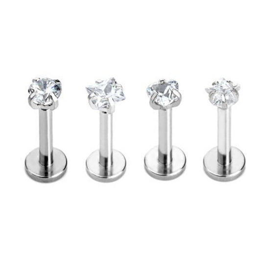 Fashionable Zircon Punk Stainless Steel Piercing Set