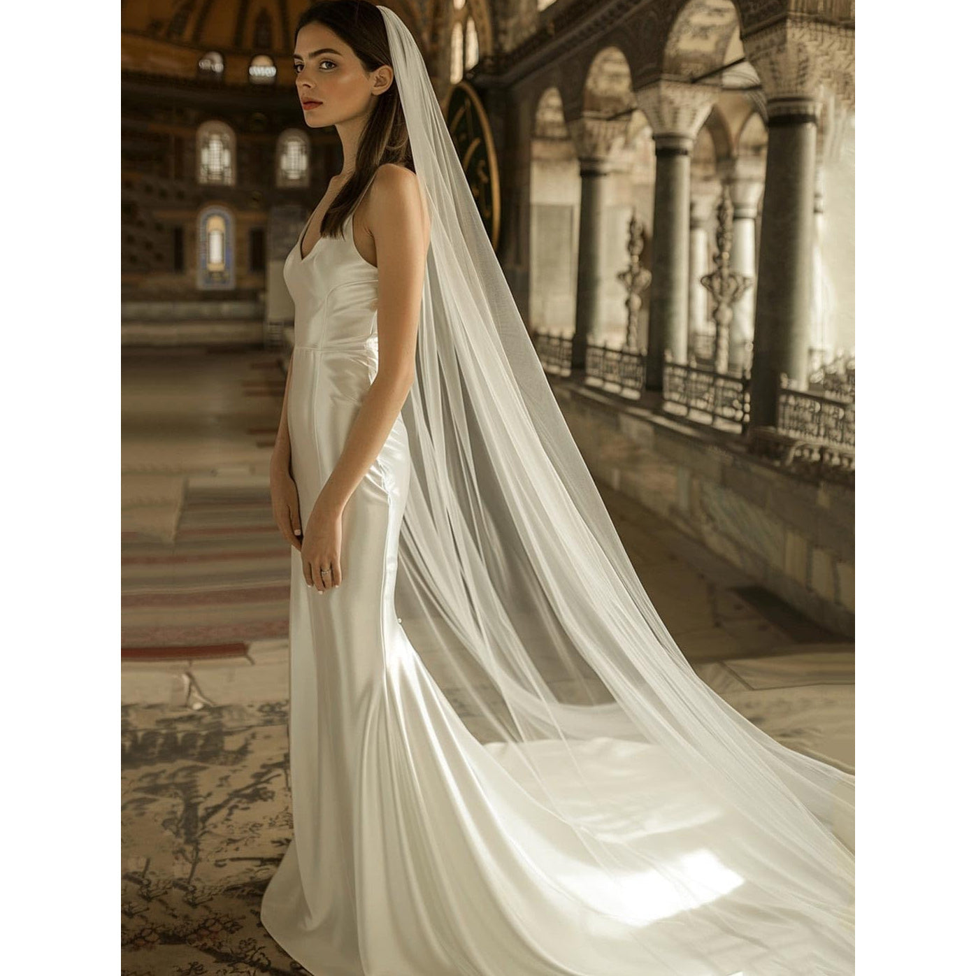 French Bridal Veil Cathedral Length Wedding Veil 299 Blonde